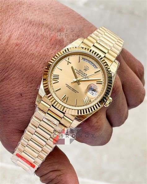 rolex yellow gold day date price|rolex day date 40 228238.